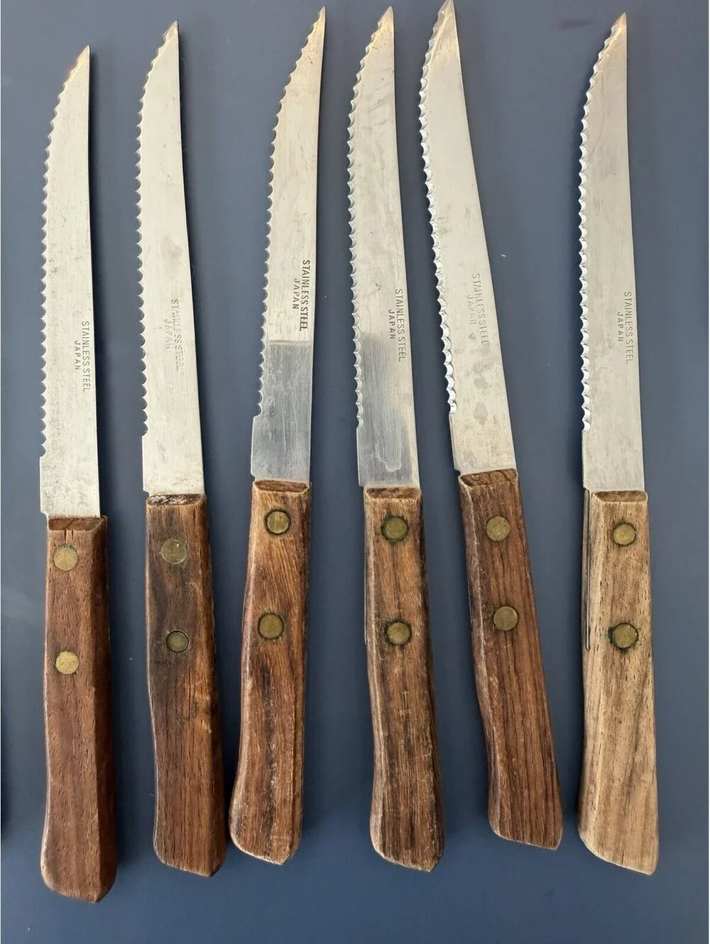 Vtg WF Washington Forge Town & Country Wood Handle  SS Flatware Lot Of 27